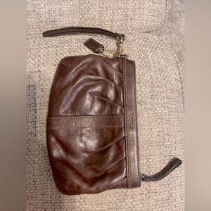 The Coach Ashley Brown Soft Leather Wristlet/Clutch